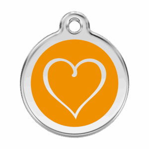 Hundemarke Tribal-Herz Orange Größe L