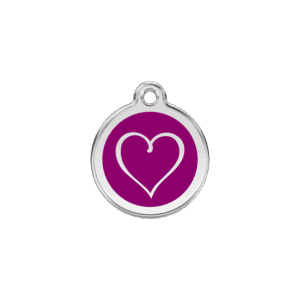 Katzenmarke Herz Tribal Violett S 20 mm – Emaille & Edelstahl
