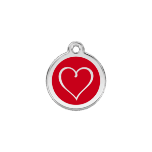 Katzenmarke Herz Tribal Rot S 20 mm