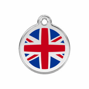 Hundemarke mittel mit britischer Flagge in Dunkelblau
