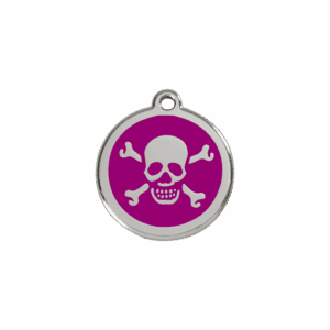 Katzenmarke Totenkopf Emaille Violett S