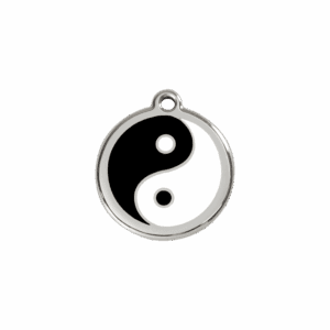 Katzenmarke Ying und Yang Klein Schwarz Emaille
