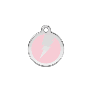 Katzenmarke Blitz Rosa S aus Emaille und Edelstahl