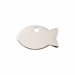 Katzenmarke Fisch Edelstahl flach klein