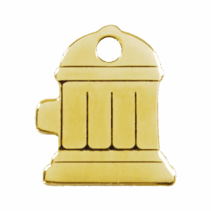 Hundemarke flaches Messing Hydrant groß