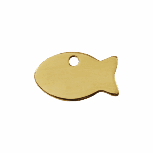 Katzenmarke Fisch aus flachem Messing, Größe S