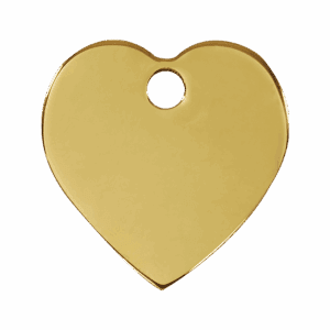 Hundemarke Herz aus flachem Messing Größe L