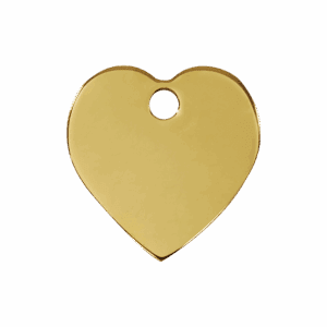 Hundemarke Herz aus flachem Messing Größe M