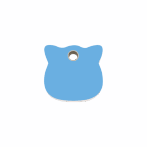 Katzenmarke Katzenkopf Kunststoff flach hellblau klein