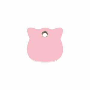 Katzenmarke Kunststoff flach mit Katzenkopf Rosa S