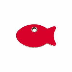 Katzenmarke Fisch Rot Kunststoff flach klein