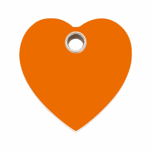 Hundemarke Herz Kunststoff flach Orange Größe L