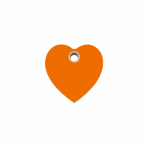 Katzenmarke Herz Orange Klein aus flachem Kunststoff