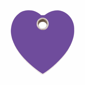 Hundemarke Herz violett Kunststoff flach Größe L