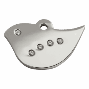 Hundemarke Swarovski Kristall Vogel Größe L