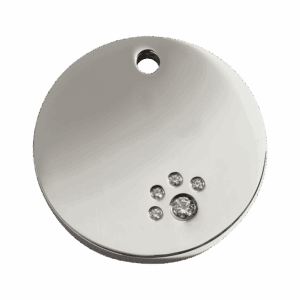 Hundemarke Kreis mit Swarovski-Kristallen Größe L