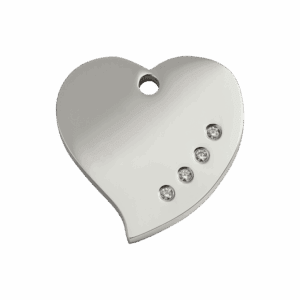 Hundemarke Herz mit Swarovski-Kristallen Größe M