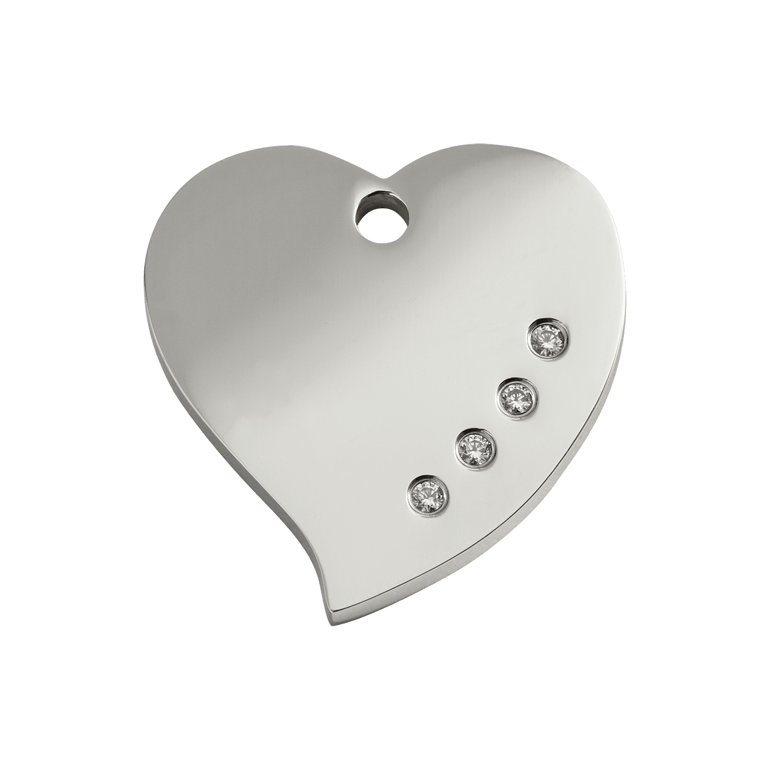 Vue avant - Médaille personnalisable Red Dingo Swarovski cœur pour chien ou chat - Größe M - Réf : 08-HT-ZZ-ME