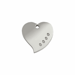 Katzenmarke Herz mit Swarovski-Kristallen S