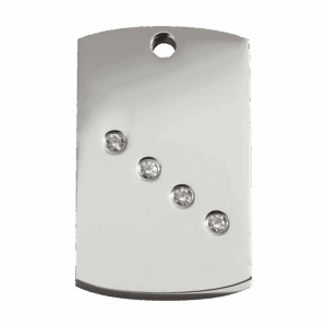 Hundemarke rechteckig Swarovski Kristall Größe L