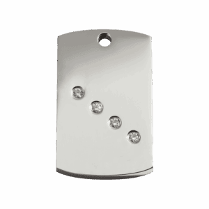 Hundemarke rechteckig Swarovski Kristall Größe M