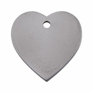 Hundemarke Herz aus flachem Titan Größe L