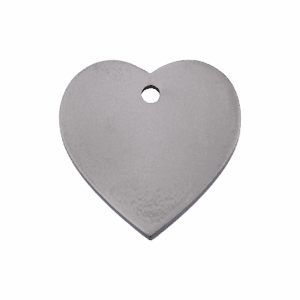 Hundemarke Herz aus flachem Titan Größe M