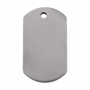 Rechteckige Hundemarke aus flachem Titan Größe L