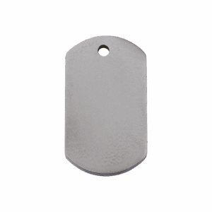 Rechteckige Hundemarke aus flachem Titan Größe M