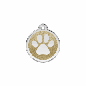 Tiermarke Glitzerpfote Gold S für Katze oder kleinen Hund