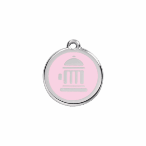 Für Katze oder kleinen Hund: Katzen- und kleine Hundemarke Feuerhydrant Rosa S 20 mm