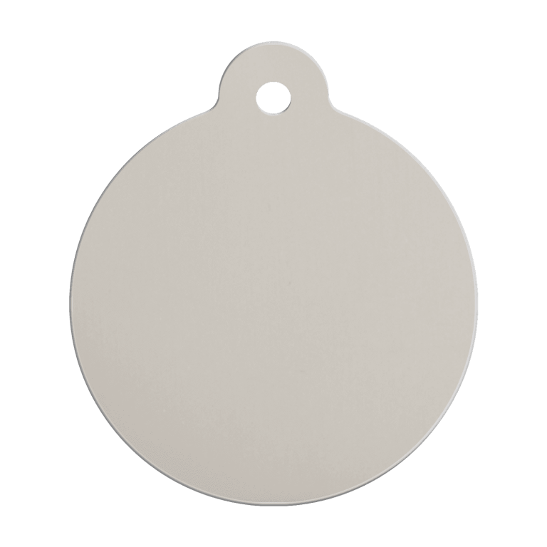 Vue arrière - Médaille personnalisée pour chien Red Dingo Émail et acier inoxydable - Lettre D rouge - Größe L 38.00mm